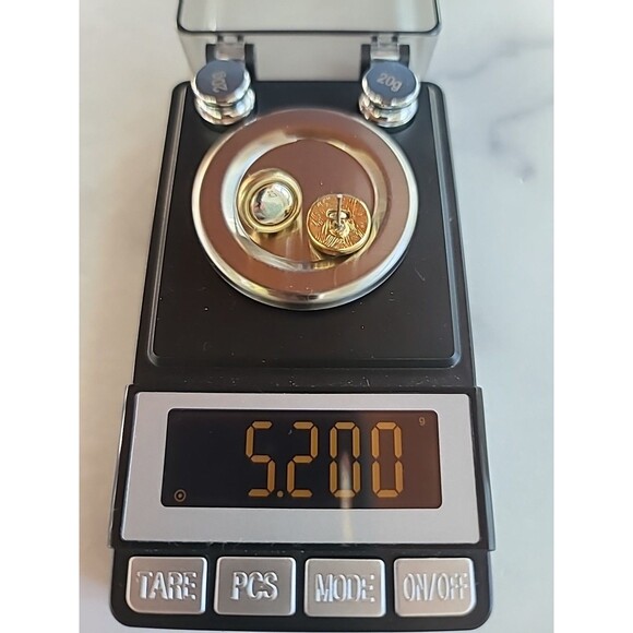 Two Toned Metal Circular Stud Earrings Vintage Costume Jewelry - Picture 10 of 10